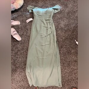 Azazie Emeralda Bridesmaid dress matcha